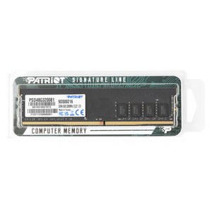 [PATRIOT] 패트리어트 DDR4 PC4-25600 CL22 SIGNATURE [8GB] (3200), 상세페이지 참조, 1개