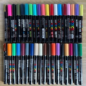 마카펜 Uni Posca PC-3M 페인트 마커 펜 45 색 아트 페인팅 0.9-1.3mm 미세 포인트 마킹 드로잉 그래피티 아크릴 1 개, 32 3M-3