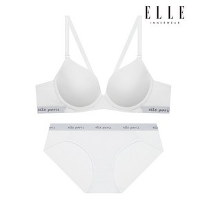 쿨 서포트 노와이어 밴드 브라 팬티 세트 - 퓨어화이트