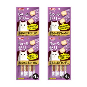 이나바 차오 츄르 고양이 간식, 닭가슴살+게살, 60g, 4개