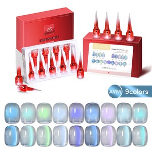 [AS젤] 푸른눈물 9종 자석젤네일 세트 15ml, 1세트, AVM 9종