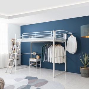 브라보가구 밀라 철제 벙커 침대+ CL라텍스미니독립매트리스, 화이트 원목발판