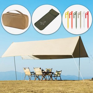 씽크라이프 210D 옥스포드 원단 실버코팅 대형 캠핑 타프 세트