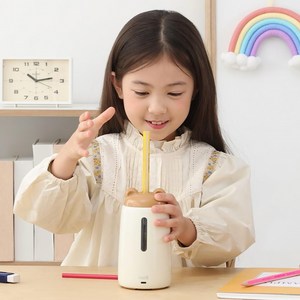 노르잇 자동 연필깎이 프리미엄 점보 전동 자동상승, 1개, 베이지(브라운)