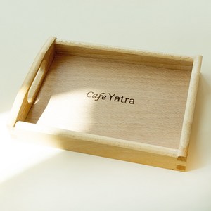 손잡이 카페 사각 우드트레이 문구 로고 각인, 각인없음, 폰트없음, 1개