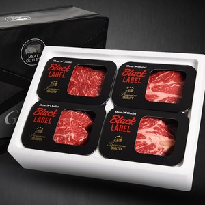 미트아울렛 소고기 정육 프라임 구이용 선물세트 1.2kg(살치살300g*1팩+등심300g*2팩+부채살300g*1팩), 1세트
