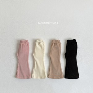여아 벨로아 골지 나팔바지 자매커플 겨울 부츠컷팬츠