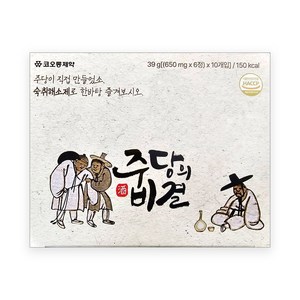 코오롱 주당의 비결 프리미엄 숙취해소제 650mg 6정 10박스, 10개