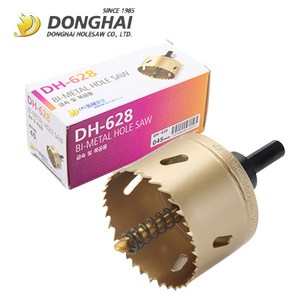 국산 동해 바이메탈 홀쏘 13mm~210mm 롱홀쏘 홀커터 철판 목공 플라스틱 아크릴 (DH-628), 56MM, 1개