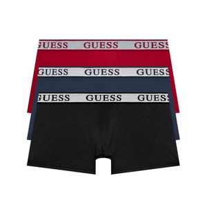 게스 언더웨어 에센셜 실버밴딩 드로즈 3PACK(BK/RD/NY)