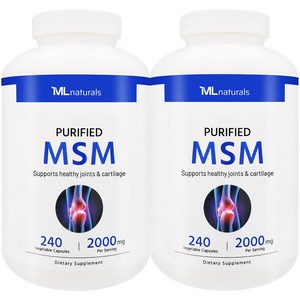 My Life [미국빠른직구] 신제품 마이라이프 내추럴스 식이유황 MSM 2000mg, 240정, 2개