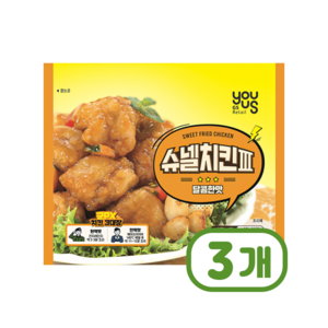 유어스 슈넬치킨3 달콤한맛 즉석치킨 220g x 3개