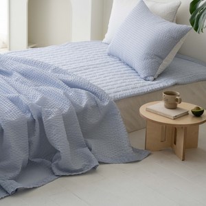 드림베딩 천연소재 대나무 뱀부 시어서커 여름 홑이불, 블루