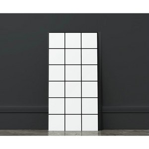 마벨인홈 인테리어 벽면 접착식 모노타일 폼블럭 시트지 30x60cm 6개, 스몰그리드화이트