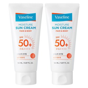 애경 바세린 모이스처 선크림 페이스앤바디 SPF50+ PA++++, 2개, 150ml