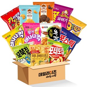 [데일리이츠] 단짠 스낵 12종류 과자 세트 1호~3호 옵션 (오리온 농심 해태 크라운 빙그레 롯데), 1세트, 3호