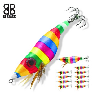 왕눈이 1단 왕바늘 에기 세트 문어 갑오징어 낚지 채비, 1세트, 9g, 색동 10개입