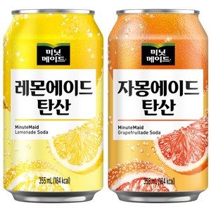 미닛메이드 에이드 뚱캔반반세트 (자몽+레몬), 12개, 355ml