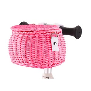 락모터스 자전거 킥보드 다용도 라탄바구니 바스켓 클래식 피크닉 보관함 크로스바, 1개, 핑크