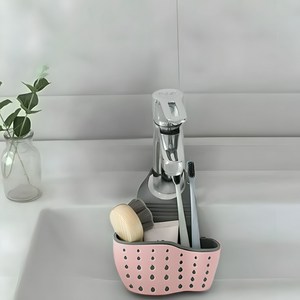 스마트에어 수세미 거치대 싱크대 수세미걸이 받침대 수세미망 주방 물빠짐, 1개, 핑크