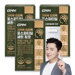 [1박스당 1개월분] GNM 기억력 인지력 포스파티딜세린 징코 / PS 은행잎추출물 두뇌건강, 60정, 3개