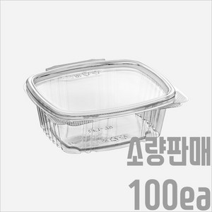 서비스팩용기 SL-L12 투명 100세트 440ml [샐러드 과일 반찬 델리 포장용기 배달용기], 일체형, 100개