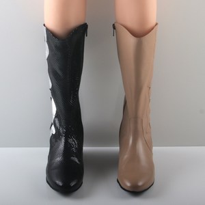 슈띠끄 여성 댄스화 WD1321 화려한 은빛조합의 댄스부츠 은은한 세련미의 웨스턴 라인부츠 국내산 모던 라인 수제부츠 하프부츠 3센치 굽, 크리미베이지, 245