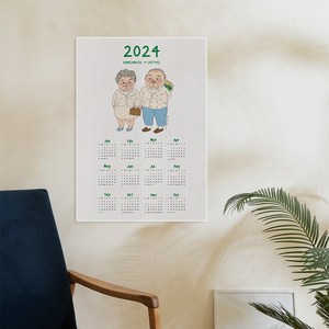 2024년 달력 봄사무소 A2 패브릭 캘린더 감성 인테리어, 데이트