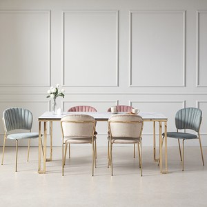 2개set 엘린까사 마리아 골드 벨벳 의자 식탁 카페 테이블 인테리어 디자인 1인 예쁜 의자 라운지체어 3color, 인디핑크+인디핑크