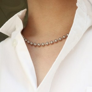 남자 목걸이 써지컬 스틸 체인 비즈 Beads Necklace