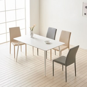 지앤퍼니 밀크 포세린 4인식탁세트 의자4, 그레이