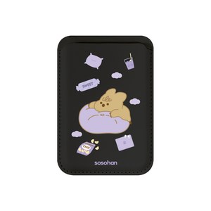 소소한 맥세이프 카드지갑 휴식쿼카, 휴식쿼카 보라, 1개, 블랙