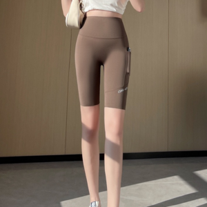 SUNALIFE 데일리 하이웨스트 운동 5부 레깅스 반바지 노Y존 포켓 쫄바지 요가필라테스 타이즈 밴딩 스판