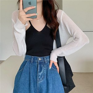 메이스 여성 시스루 볼레로 가디건