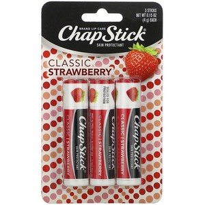 챕스틱 브랜드 립 케어 스킨 프로텍턴트 4g, Classic Strawberry, 3개