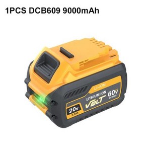 60V 9000mAh 디월트 호환 DCB609 배터리 교체 용 리튬 이온 DCB200 DCB606 DCB205 DCB206 DCB209 DCB182 전동 공구, 4.60V 9.0AH