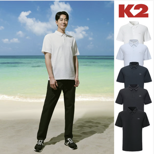 (K2 조인성 광고 시원서커) 2025 시원한 아이스 남성 폴로 반팔 티셔츠 KMM25249