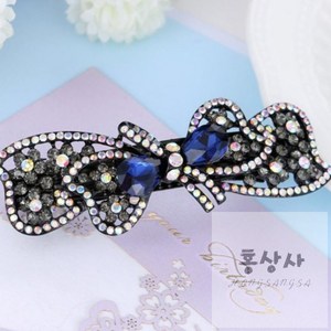 리본 보석 헤어핀 자동핀