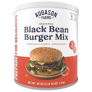 Augason Fams 글루텐 프리 검은콩 버거 0.9kg 2파운드 414ml 14온스 No. 10 캔 1팩, 1.3kg, 1개