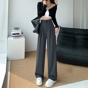 춘게엘 S~2XL 트렌드 밴딩 와이드 롱 슬랙스 dn018