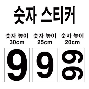 숫자데코 대형 번호 숫자 스티커 큰 사이즈 20cm 25cm 30cm 35cm, 레드, 높이30cm 숫자7