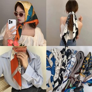 여자스카프 사각스카프 고급 봄가을 반다나 쁘띠머플러 쁘띠스카프 실크스카프
