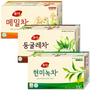 동서 현미녹차100T+둥글레차100T+메밀차100T 1.5ml, 3개, 100개입