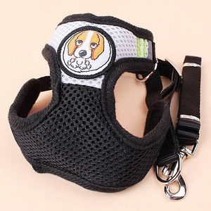 비즈코리아 소형견 여름 메쉬 하네스 아기강아지 포메라니안 가슴줄 포메 비숑, 블랙