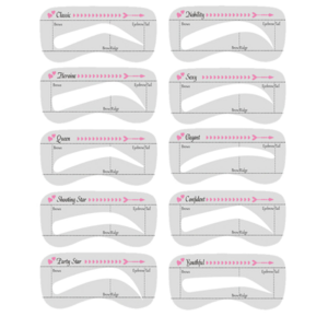 여성 여자 남자 학생 눈썹 그리기 가이드 카드 틀 도구 10종세트, 1개