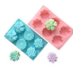 월병 화과자 플라워 6구 실리콘몰드