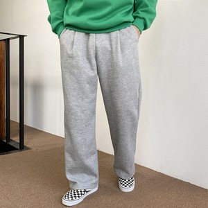 [겨울기모] 몽키 3color 남자 핀턱 트레이닝 와이드 데일리 밴딩 팬츠
