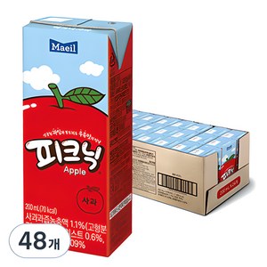 매일유업 피크닉 사과, 200ml, 48개