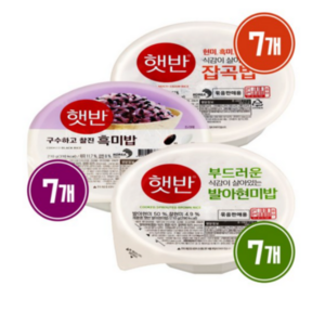 CJ햇반모음(잡곡밥7입+발아현미밥7입+흑미밥7입)210g, 1세트, 210g