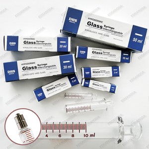 DHS 루어락 유리주사기 2ml Syinge 2cc 메탈팁, 1개